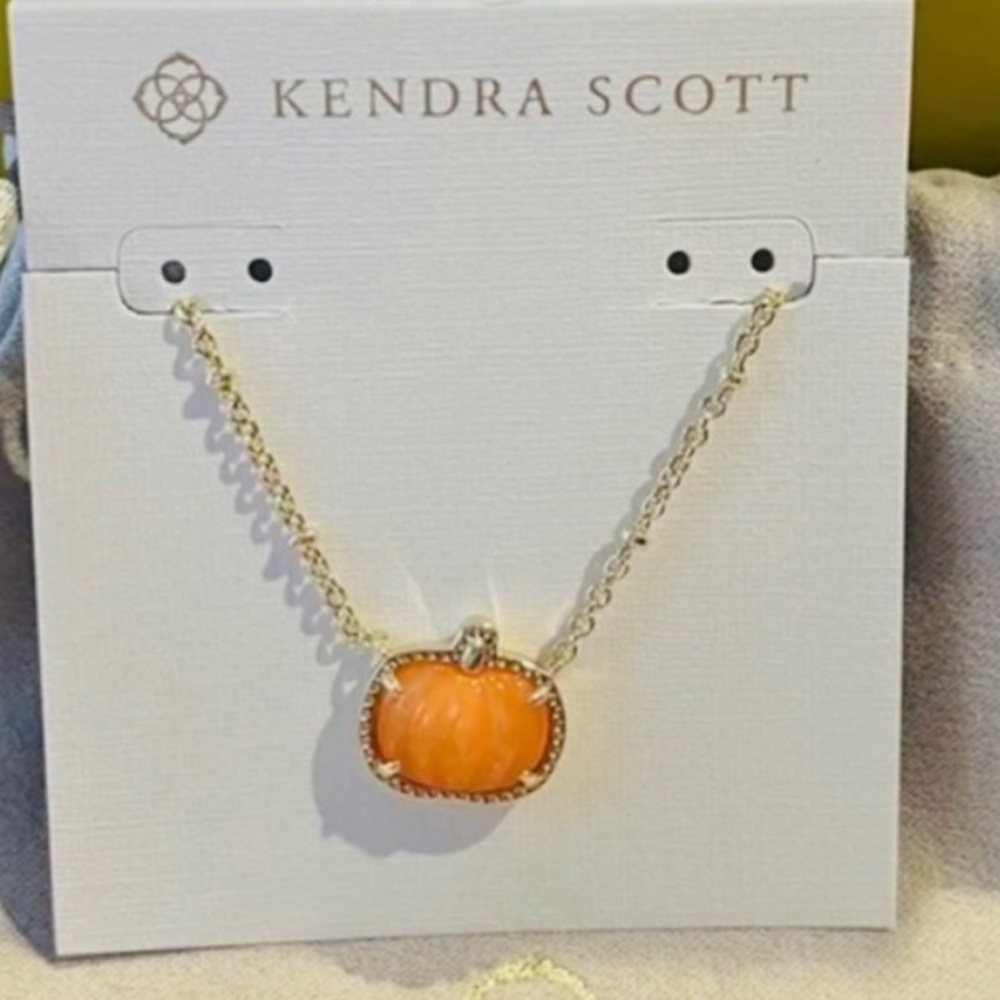 Kendra Scott 14k Gold-Plated Orange Pumpkin Adjustable Pendant Necklace